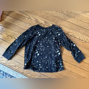 Hanna Andersson Black and White Splatter Long Sleeve Tee - Size 4